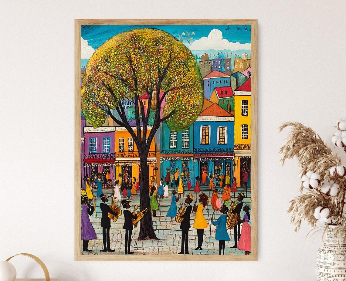 Mardi Gras Festival Illustration, New Orleans Art Print