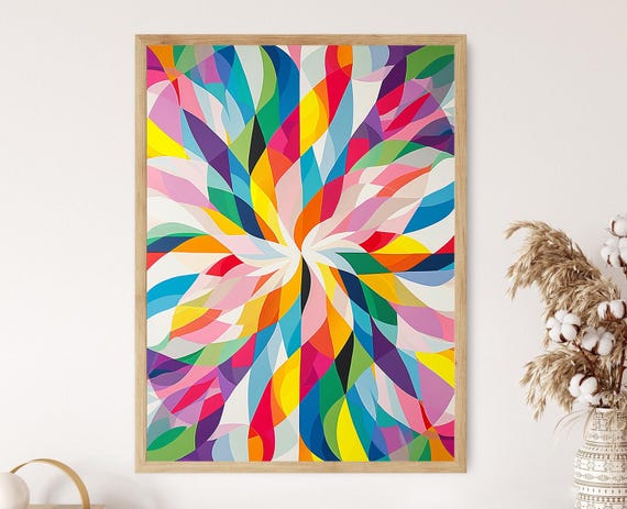 Vibrant Geometric Art Print Abstract Tessellation Design With Depth Colorful Wall Decor For Modern Home Unique Housewarming Gift
