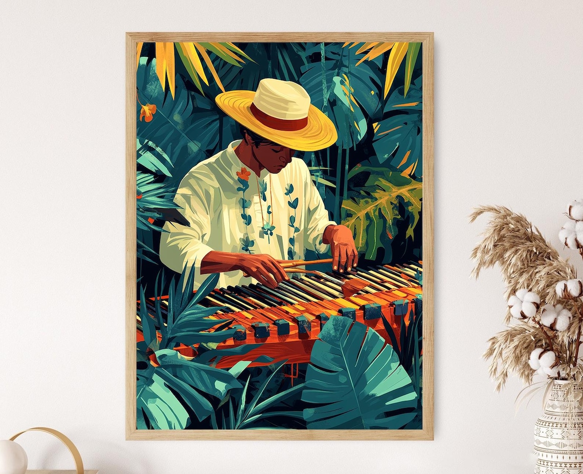 Colombian Marimba Player, Pacific Coast Music Decor