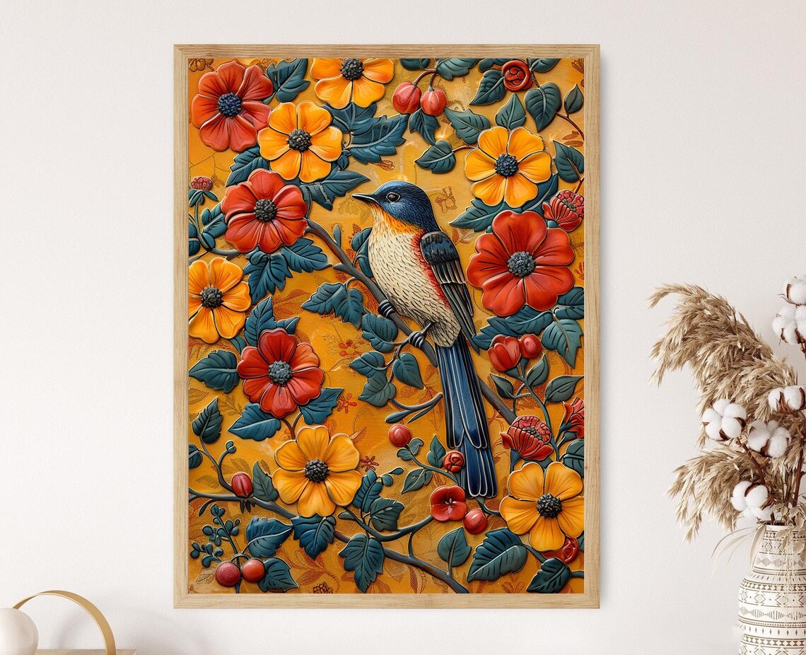 Mexican Talavera Tile Painting, Home Decor Art Print