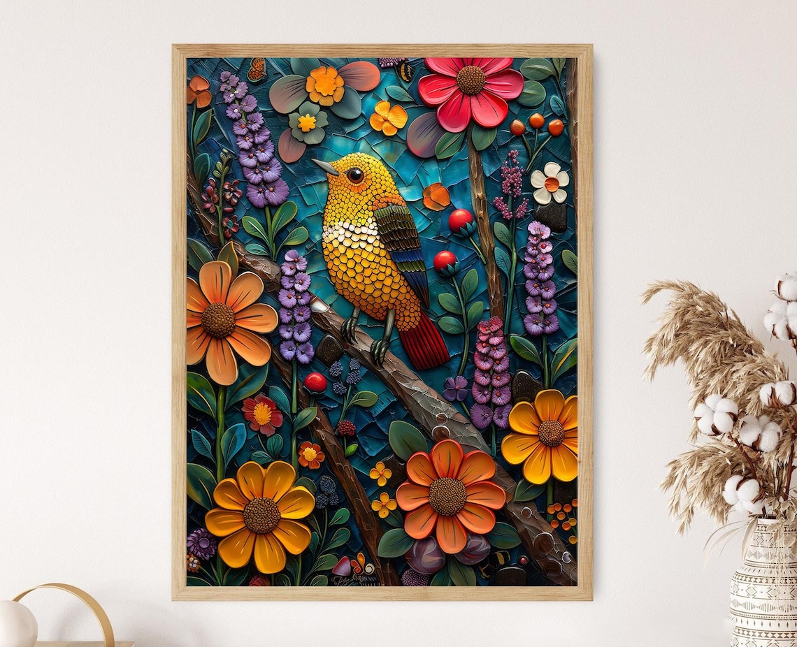 Traditional Mexican Talavera Art Print, Decorative Art