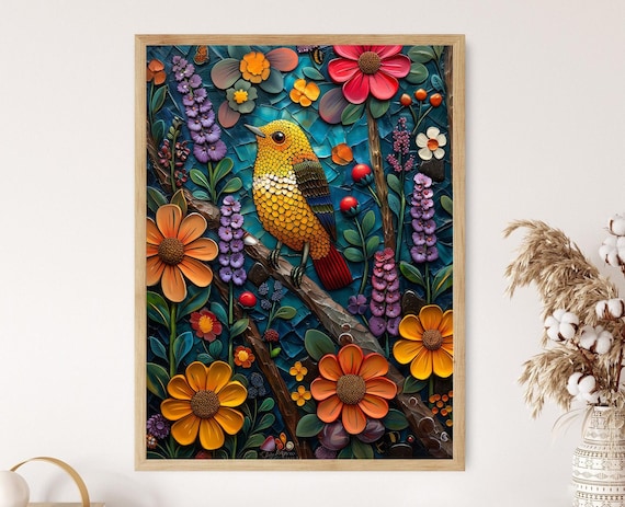 Traditional Mexican Talavera Art Print, Decorative Art