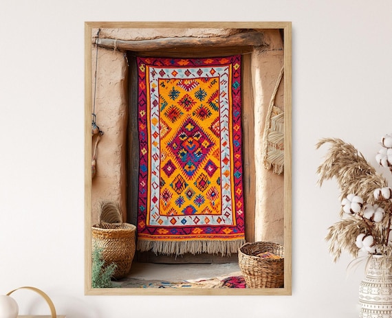 Balochi Embroidered Tapestry Fine Print Tribal Motif Decor Poster