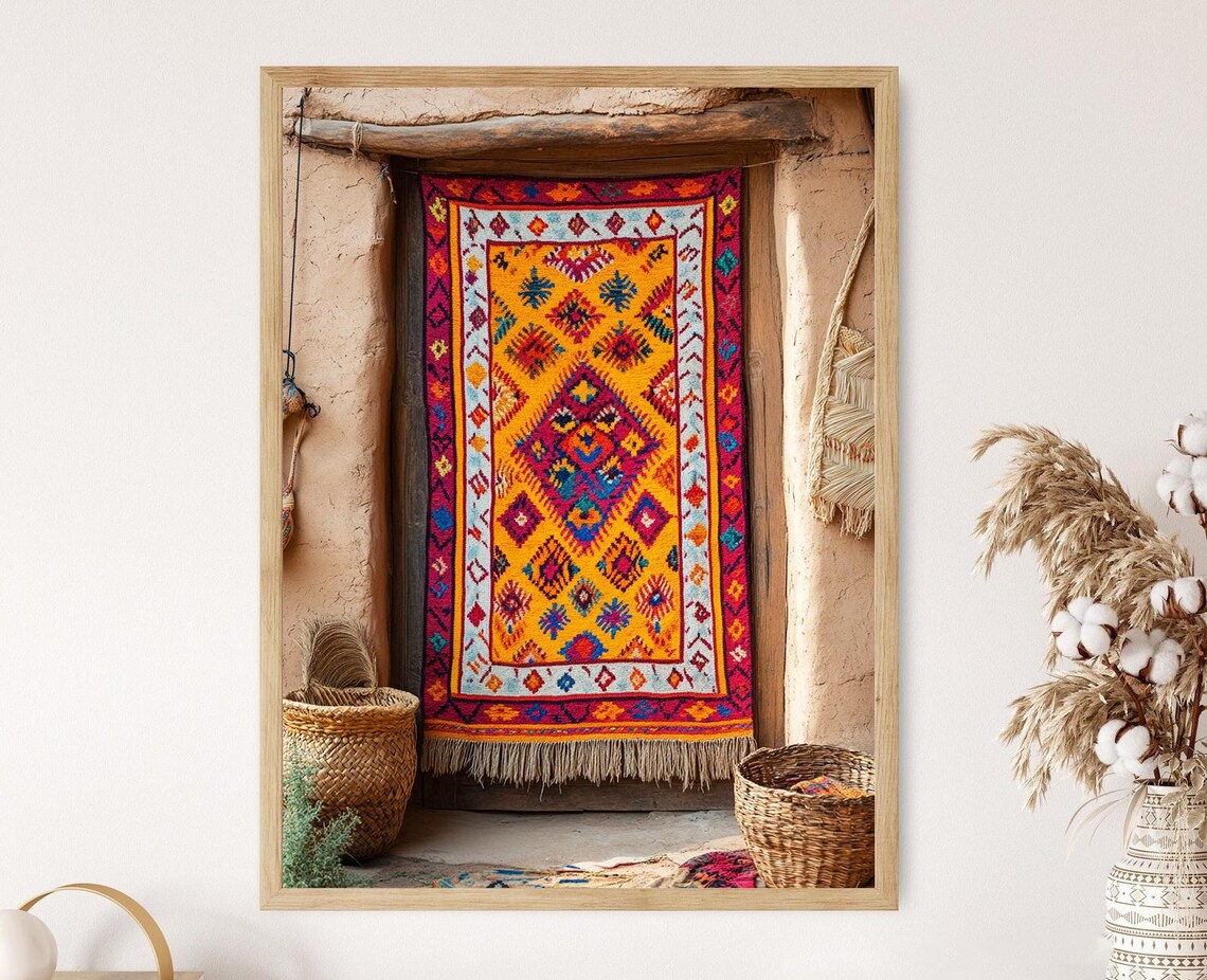 Balochi Embroidered Tapestry Fine Print Tribal Motif Decor Poster