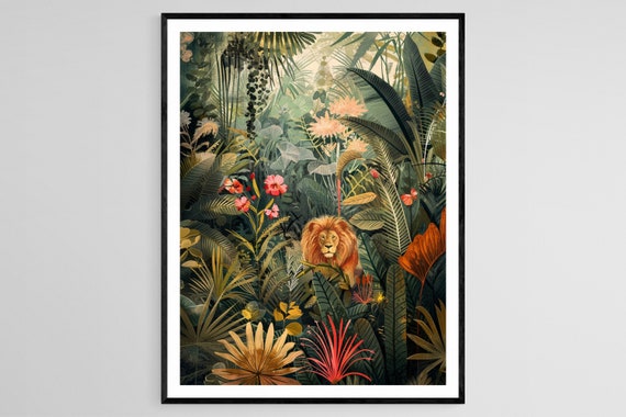 Henri Rousseau Jungle Painting Colorful Landscape Art Wall Decor For Home Ideal Anniversary Gift