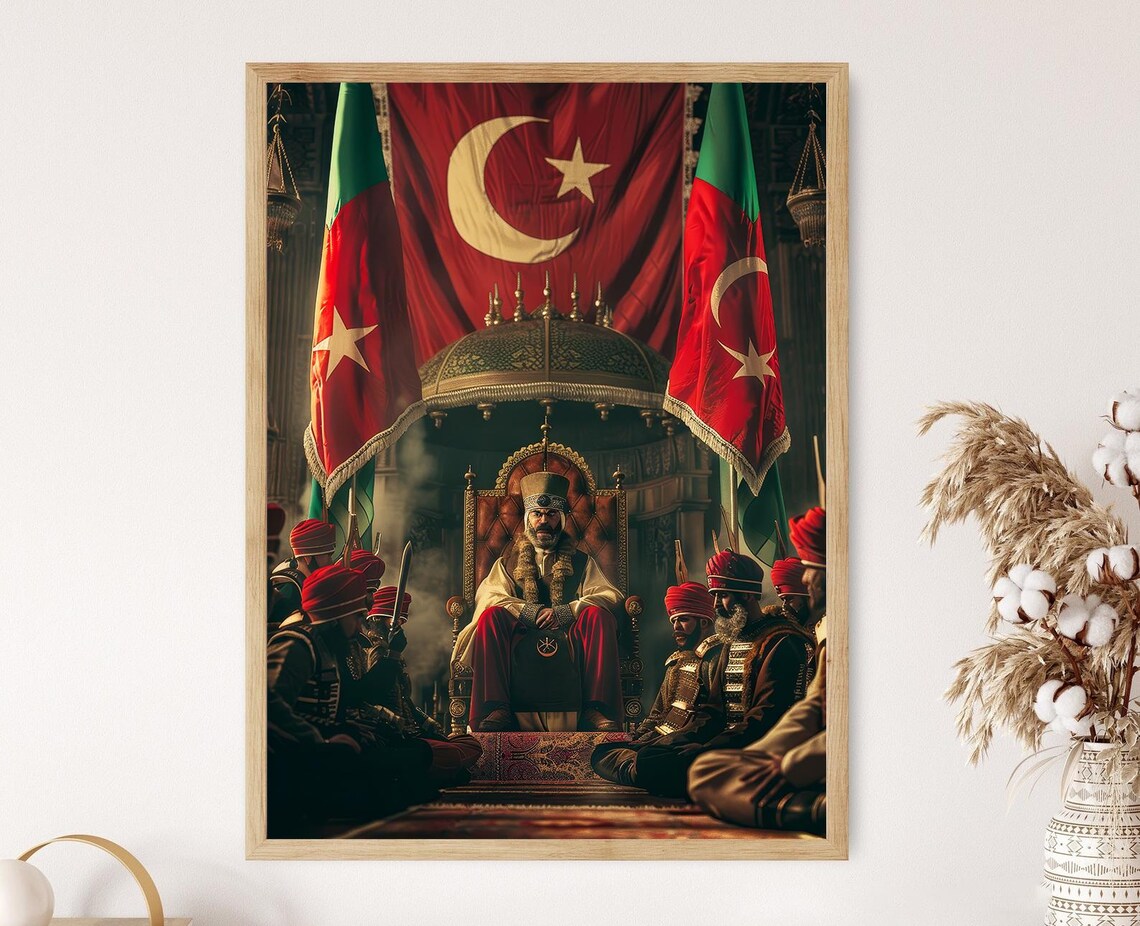 Fatih Sultan Mehmet Khan Painting, Ottoman Decor