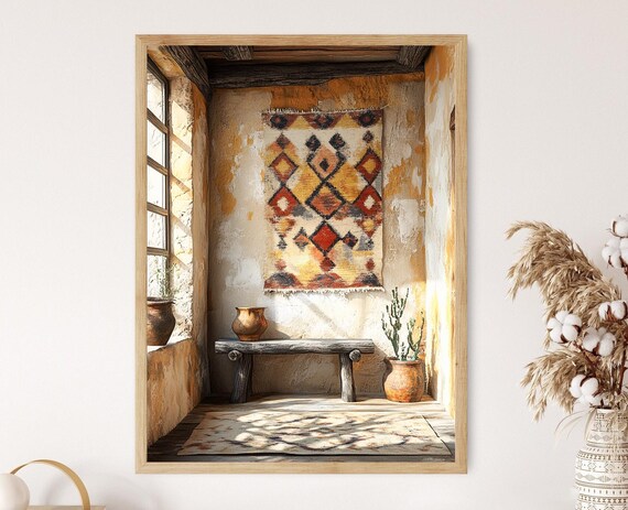 Malian Mud Cloth Tapestry Art Print African Textile Heritage