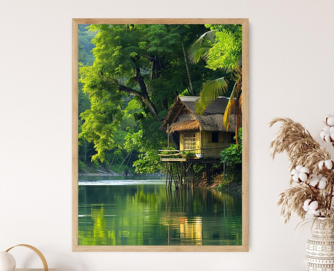 Filipino Bahay Kubo Art Print, Handcrafted Illustration
