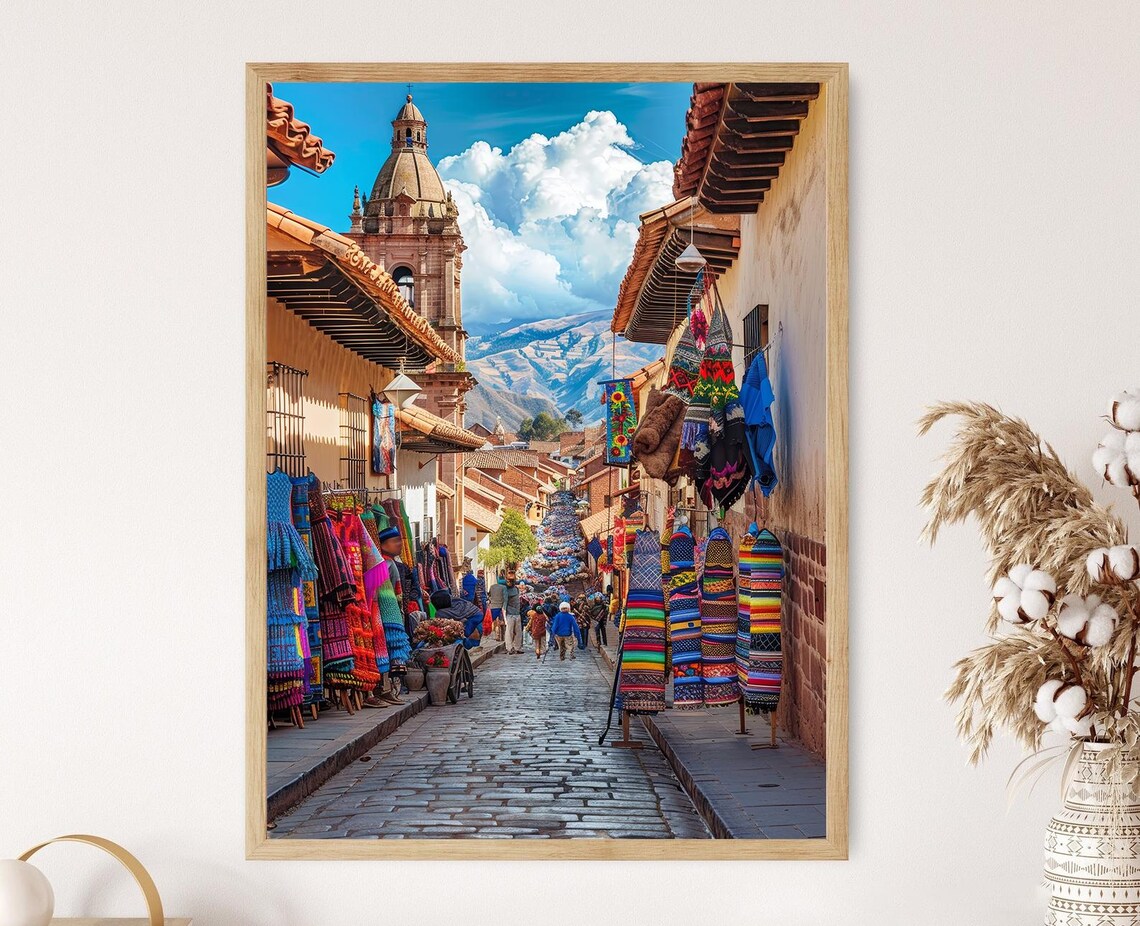 Vibrant Cusco City Art Print, Peru Travel Poster