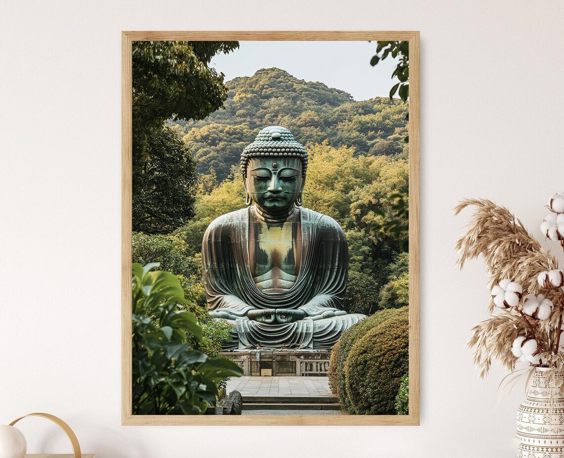 Kamakura Great Buddha Art Print, Japanese Sculpture