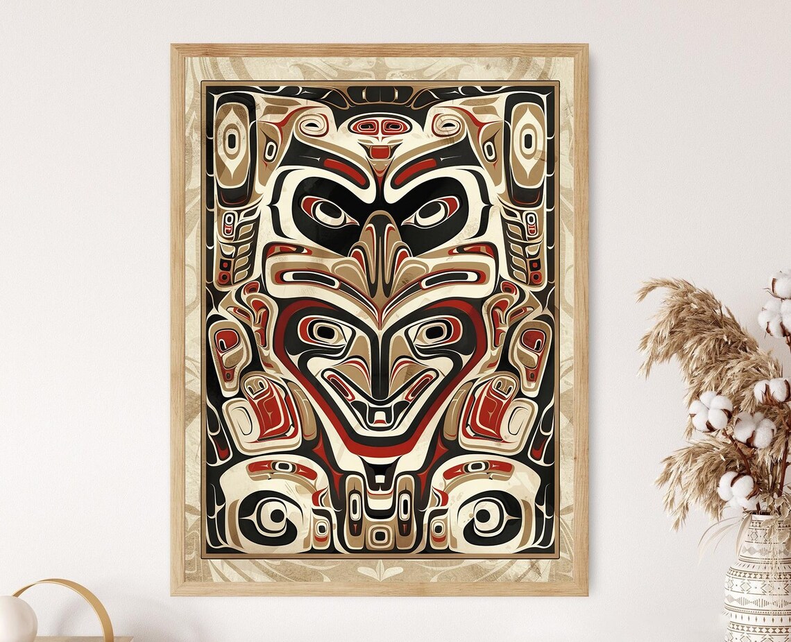 Spirit Bear Guardians Haida Totem Art Print