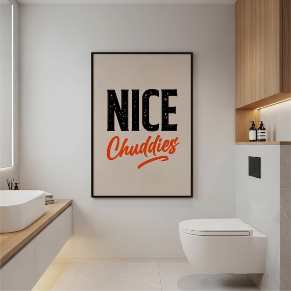 Funny Bathroom Art Print, Desi Humor Wall Decor