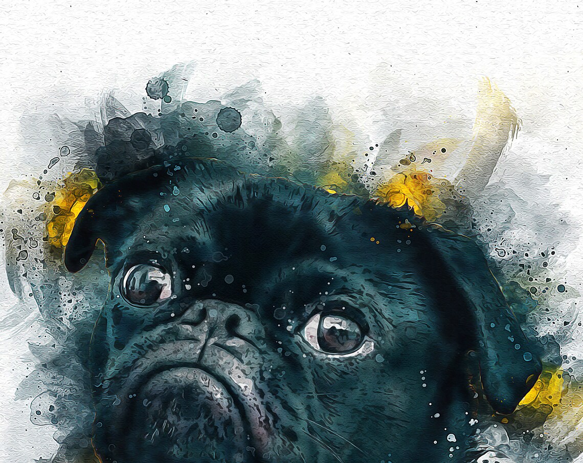 Personalized Dog Portrait From Photo, Memorial Art Print