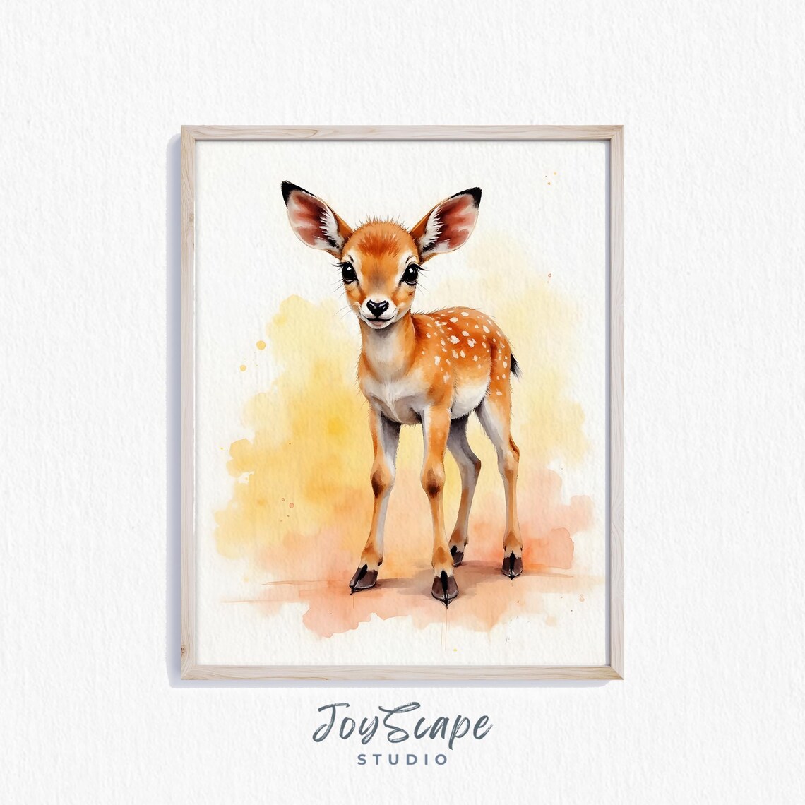 Baby Deer Fawn Watercolor Spotted Cute Woodland Nursery Art Print