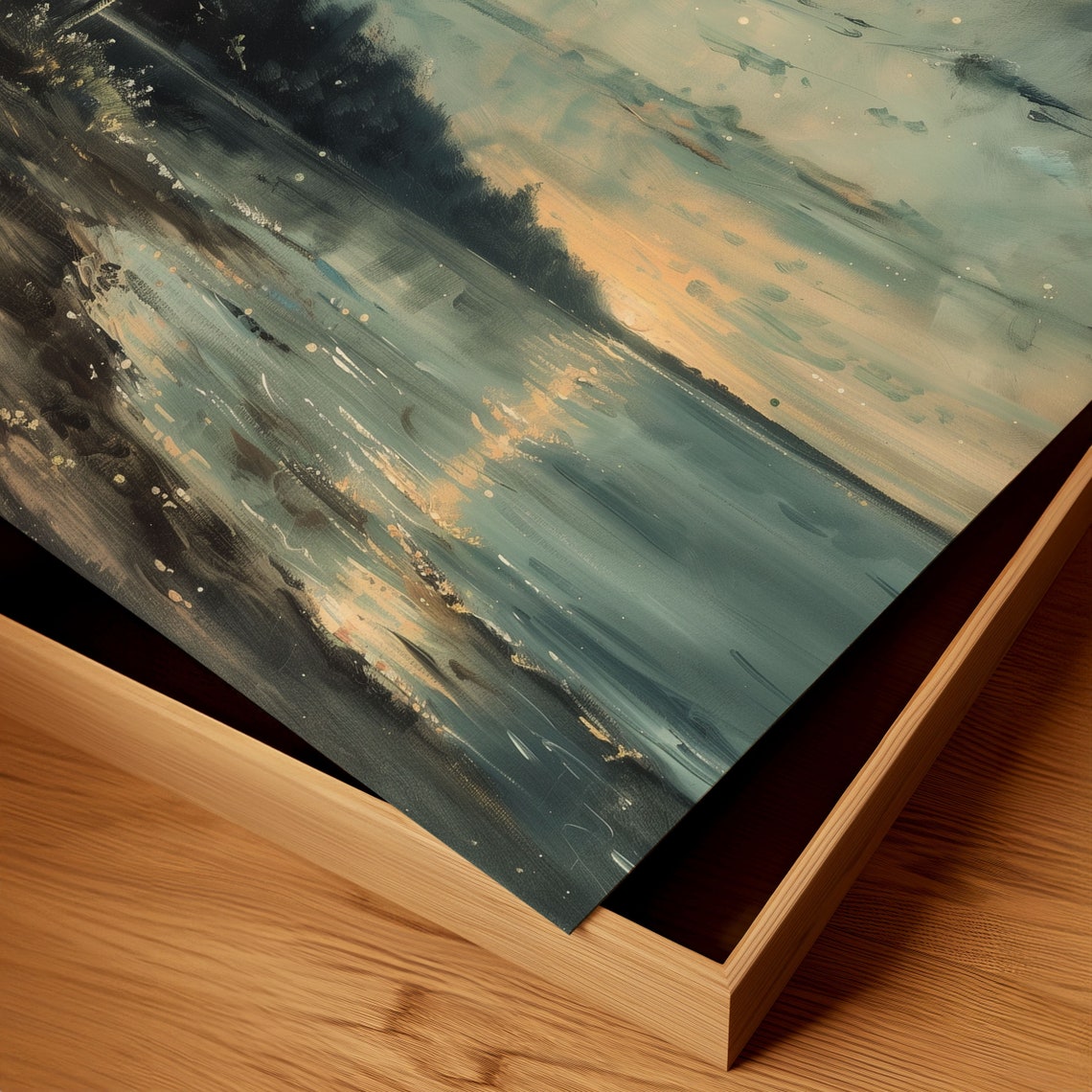 Full Moon Night Coastal Beach Moonlit Waves Moody Ocean Poster - Image 3