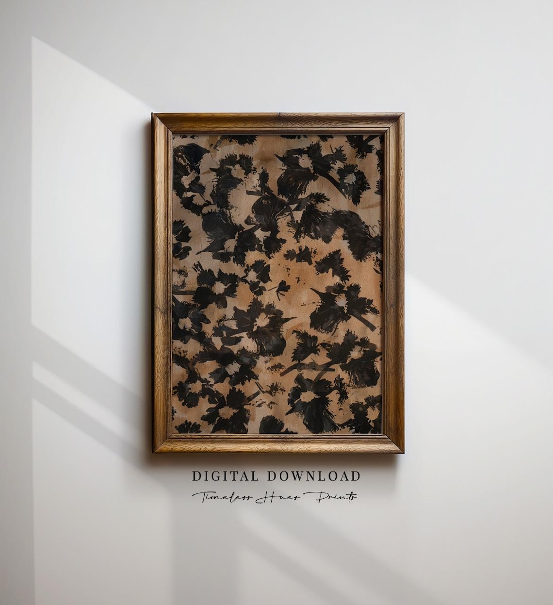 Neutral Abstract Floral Textile Pattern, Wabi Sabi Art Print