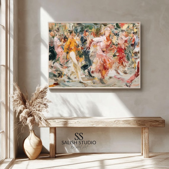 Bold Abstract Mixedmedia Art Print Vibrant Boho Wall Decor