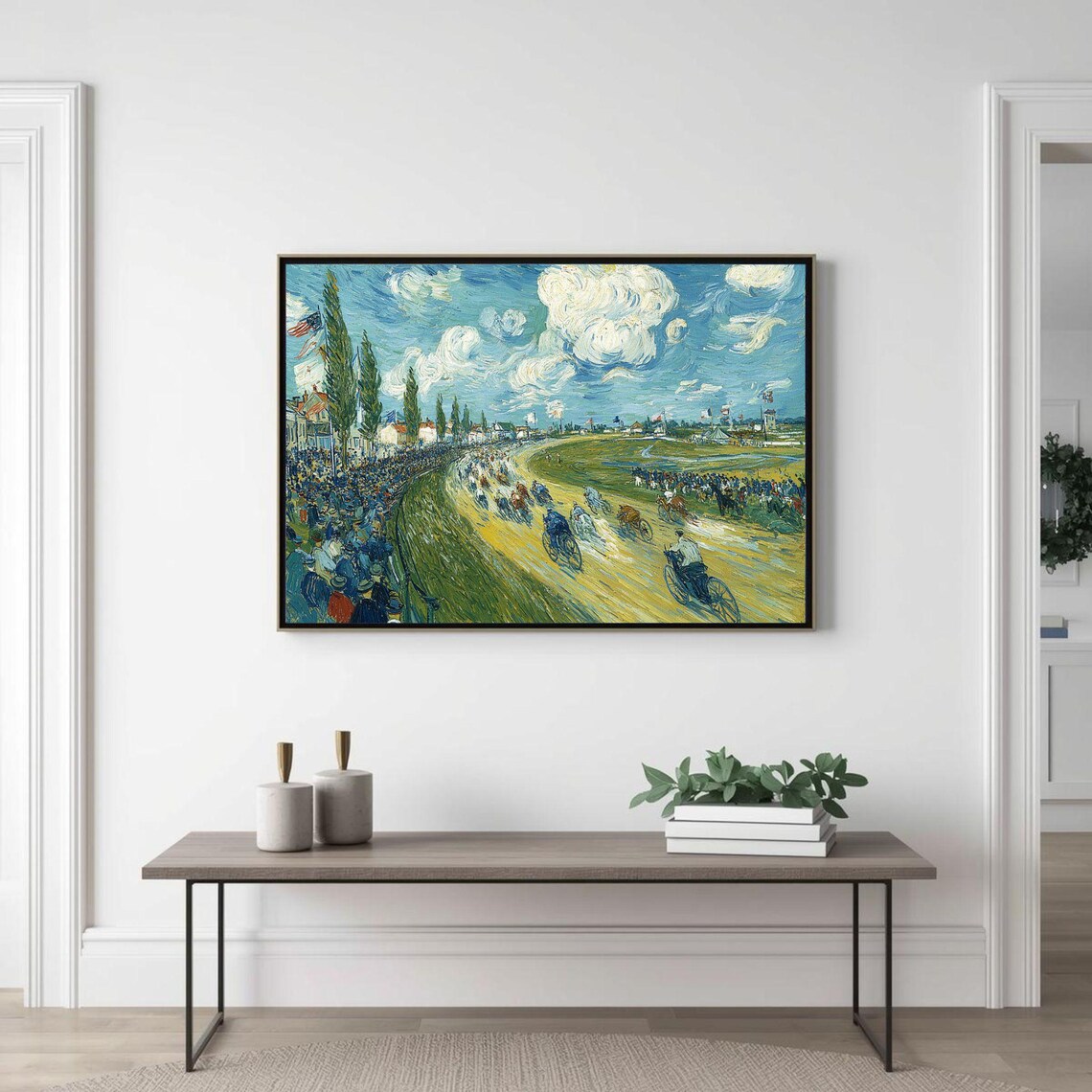 Bicycle Race Velodrome Crowd Energetic Impressionist Sports Poster