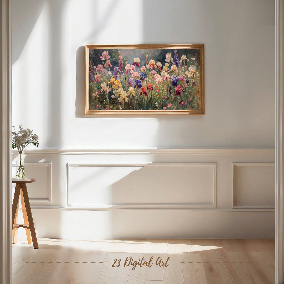 Colorful Iris Flower Garden Pastel Blooms Impressionist Art Poster - Image 6
