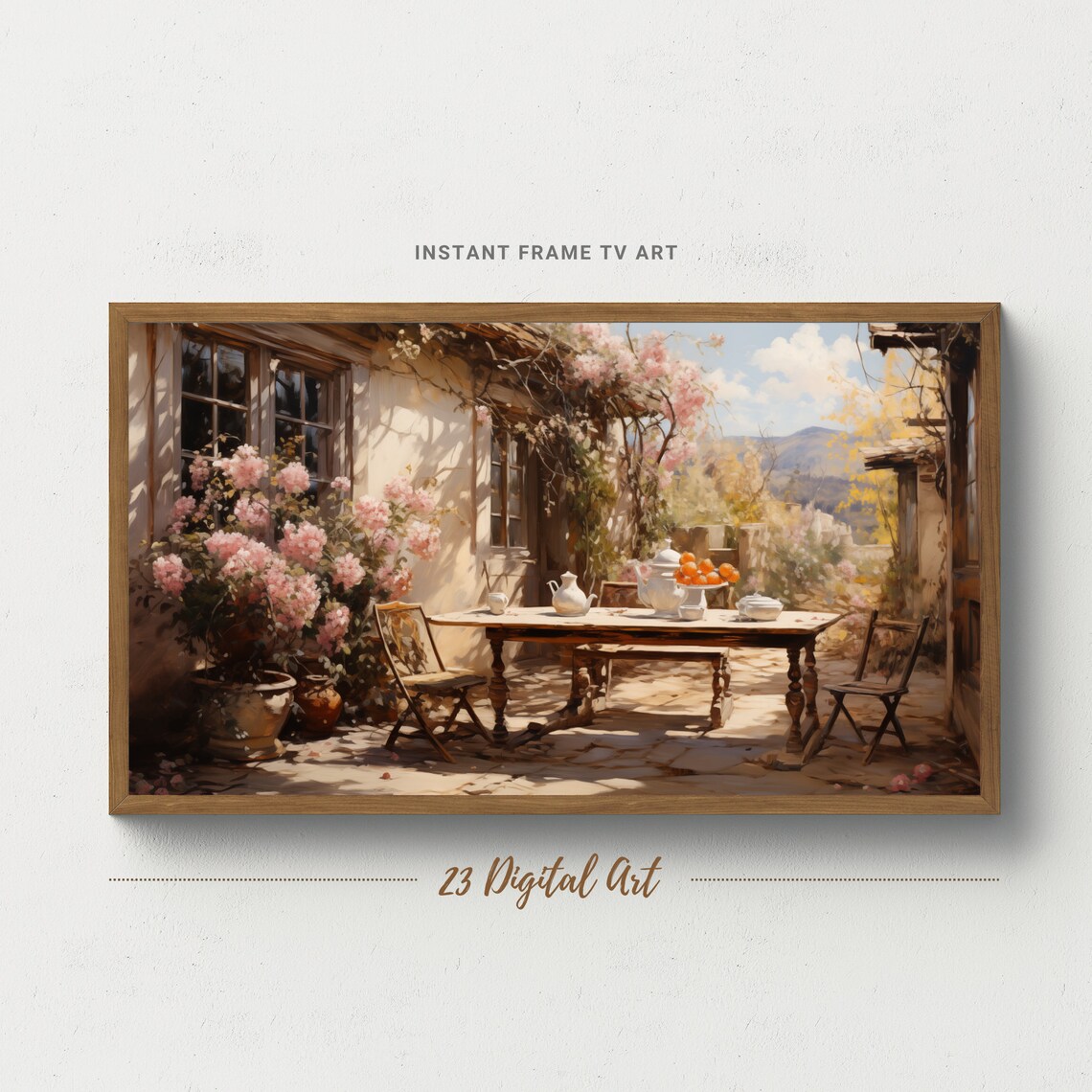 Beautiful Outdoor Gathering In Spring, Farmhouse Landscape