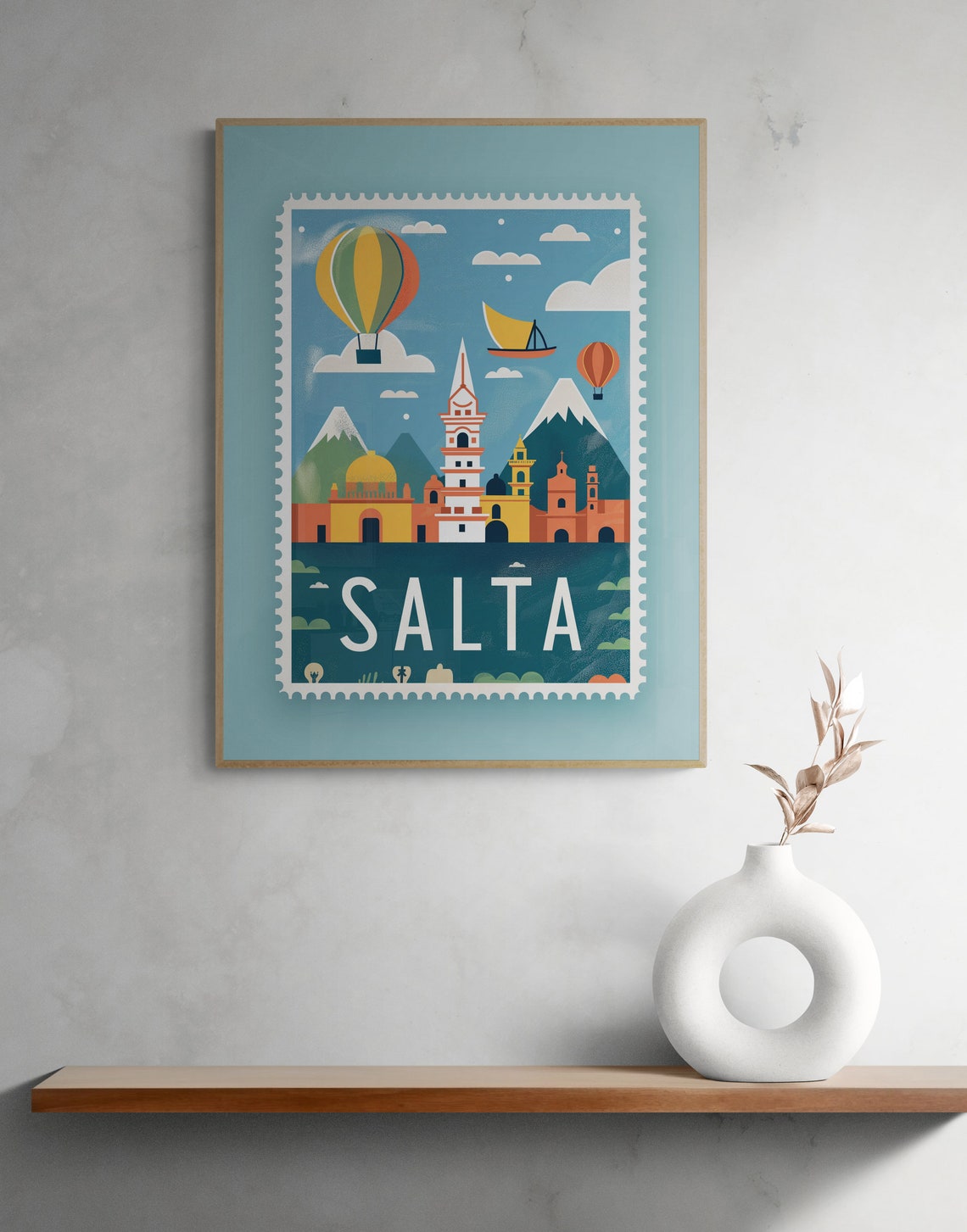 Salta Argentina Vintage Postage Stamp Andes Mountains Travel Poster - Image 4