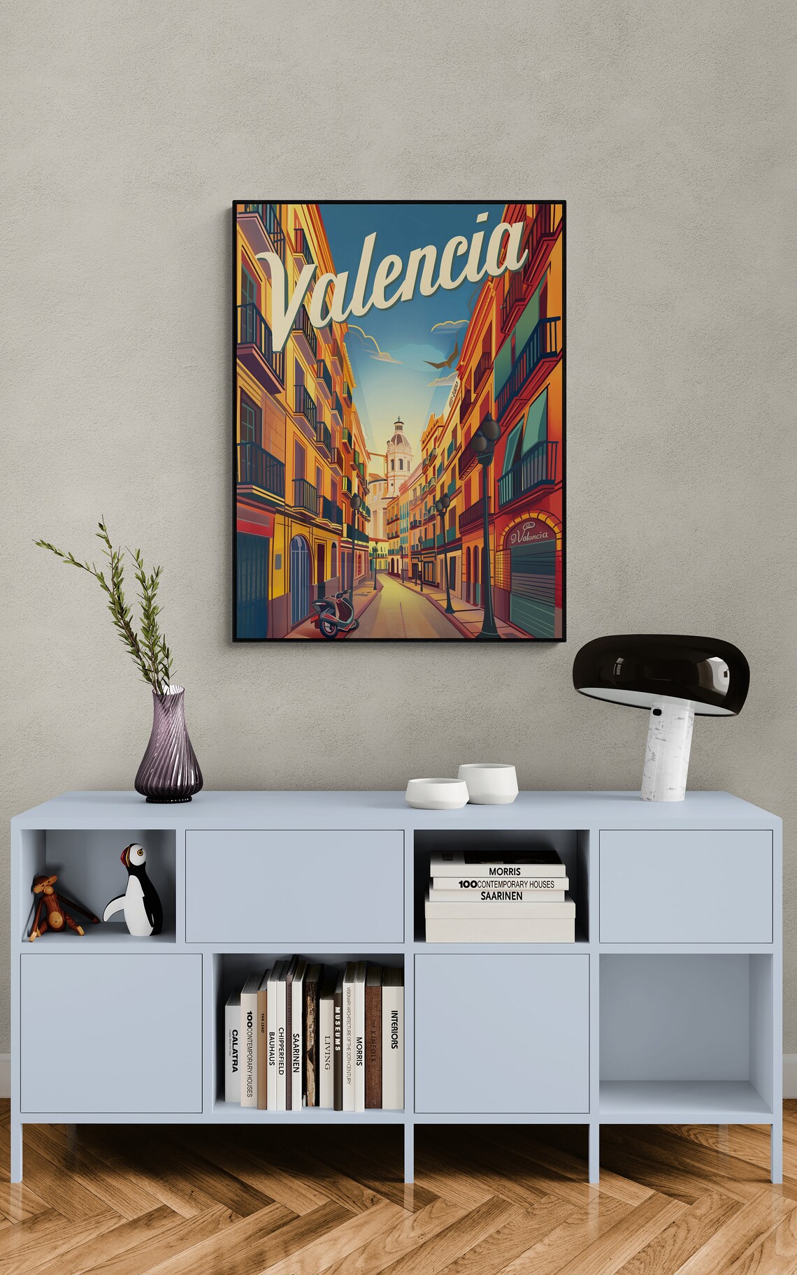 Valencia Old Town Street Cathedral Retro Spanish Travel Poster - Image 3