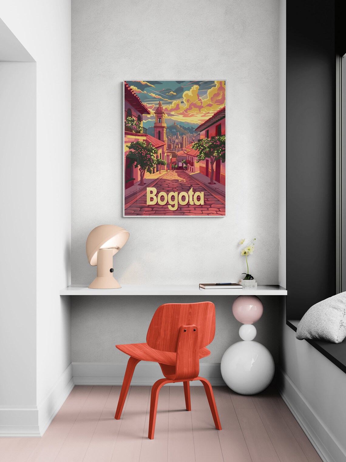 Bogota Colonial Street Church Sunset Monserrate Colombia Travel Poster - Image 5