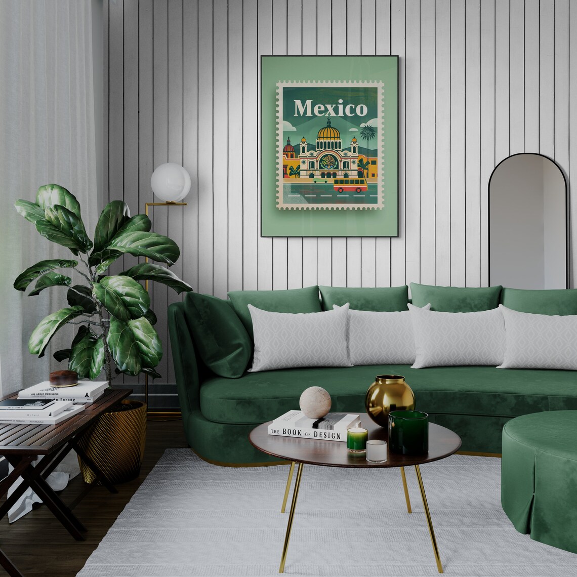 Mexico City Historic Landmark Vintage Travel Stamp Style Poster - Image 5