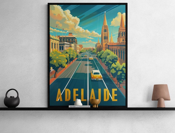 Adelaide Colorful Vintage Poster Stunning Artistic Print For Home Decor Perfect Retro Gift