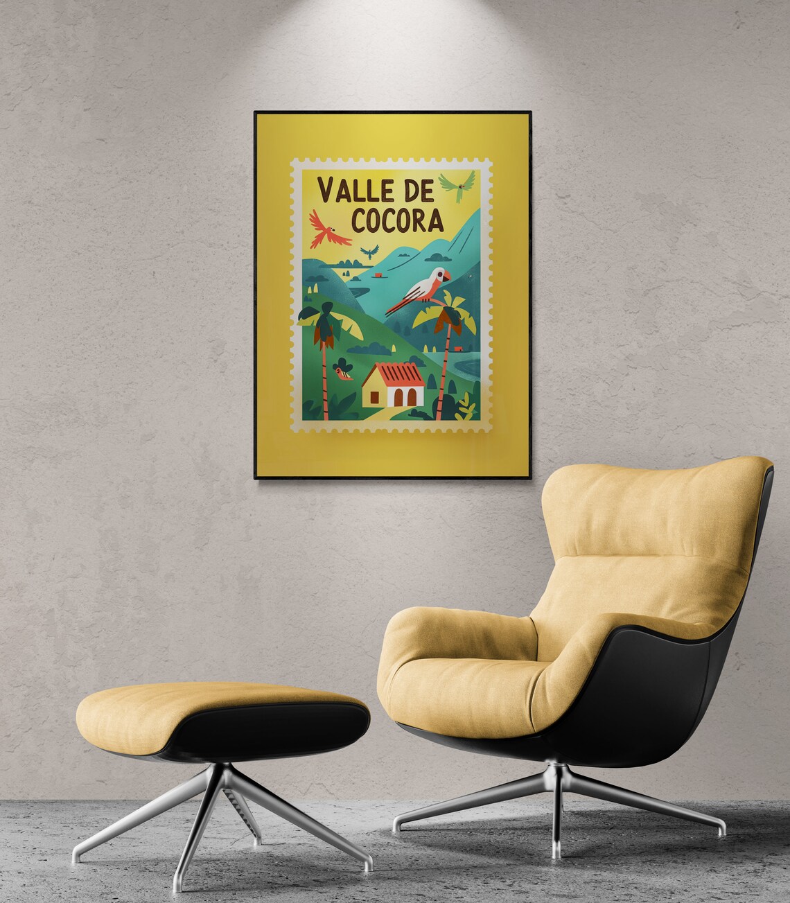 Valle de Cocora Colombia Palm Valley Stamp Art Travel Poster - Image 4