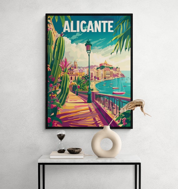 Alicante Colorful Vintage Poster Retro Art Print For Home Decor Travel Souvenir Gift