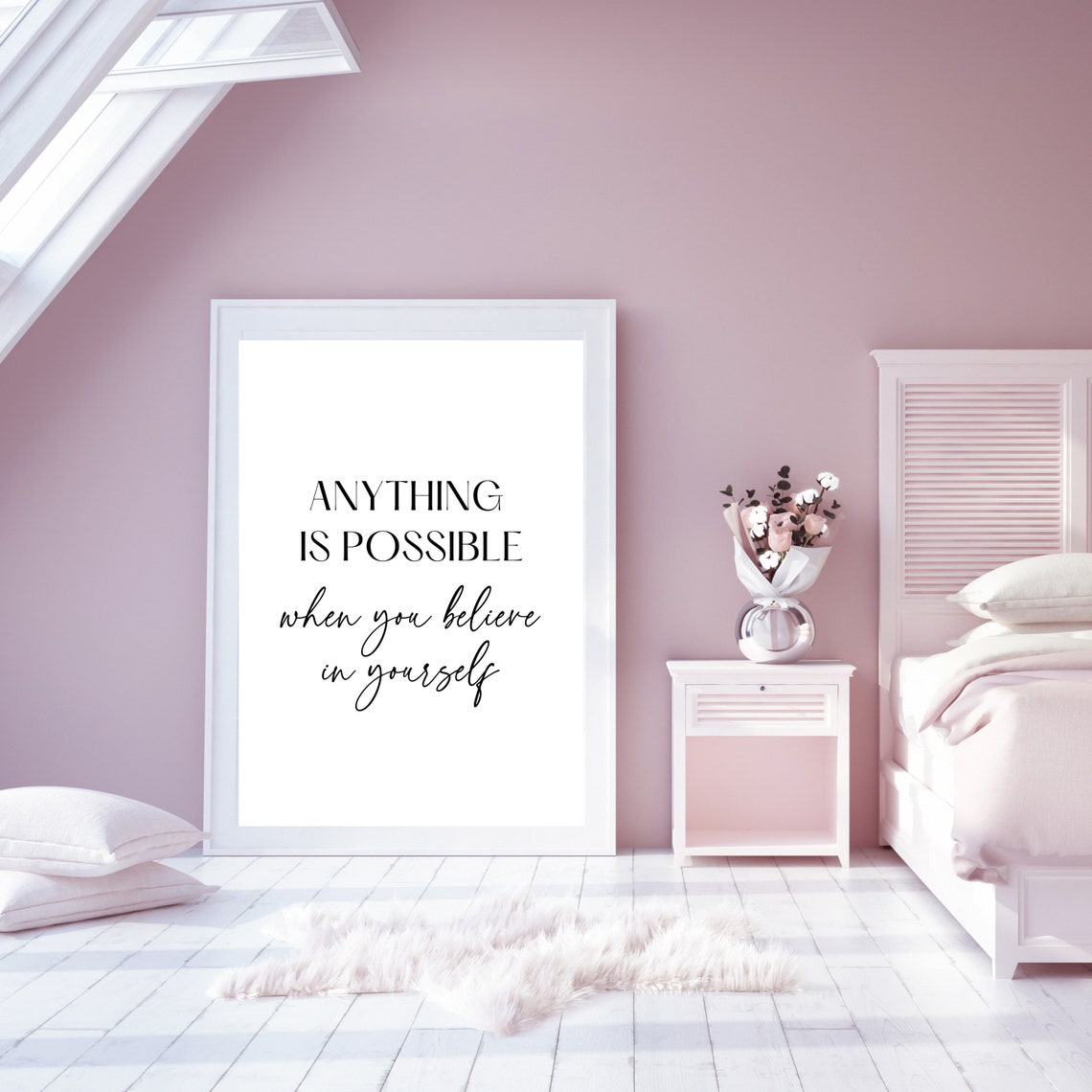 Anything Is Possible Believe In Yourself Serif Script Poster - Image 2