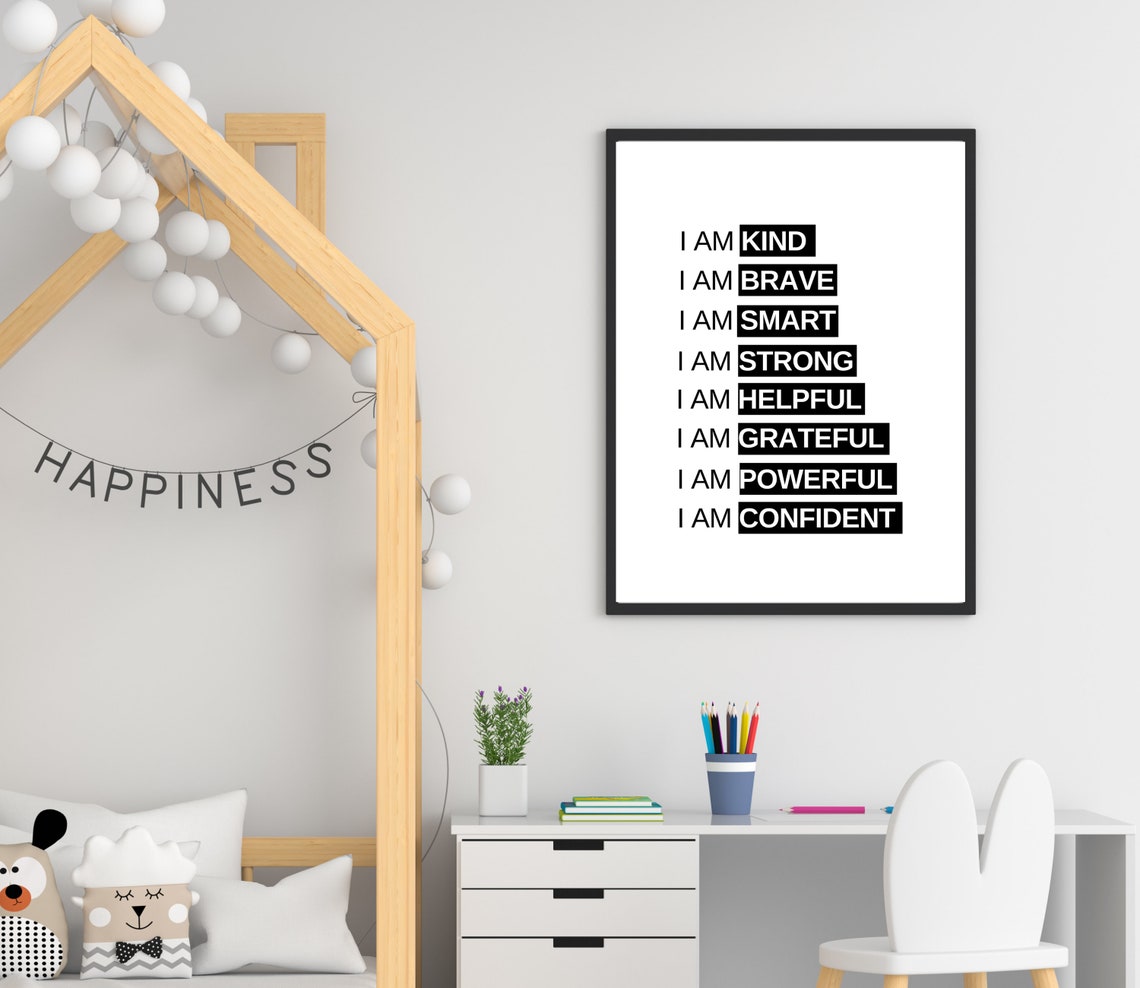 I Am Kind Brave Smart Strong Kids Affirmations Highlight Poster - Image 4