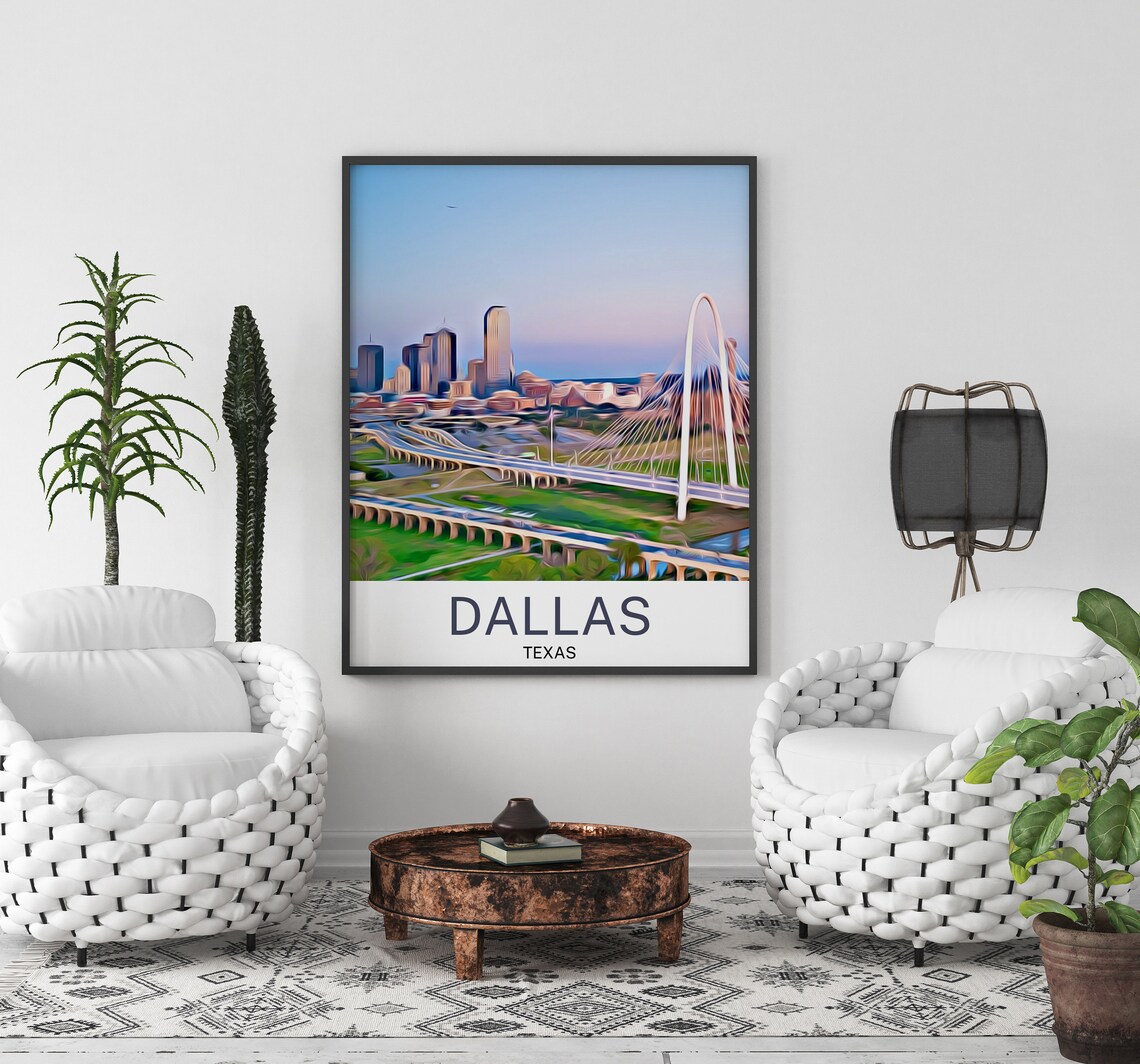 Dallas Print Texas Print Dallas Art Dallas Wall Art Dallas Art Print Dallas Artwork Dallas Poster Dallas Decor Dallas Texas Travel - Image 3