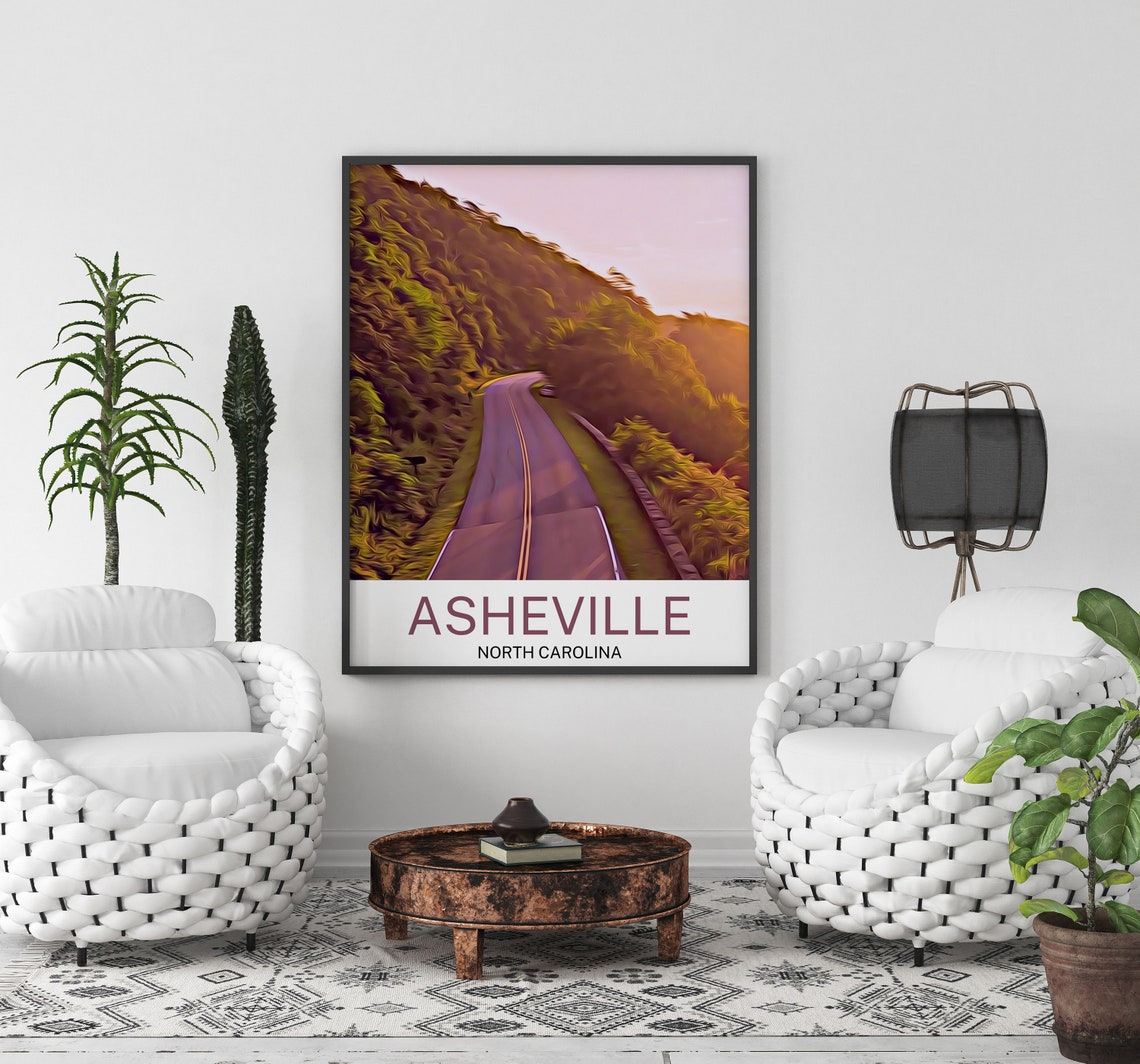 Asheville Travel Print Asheville Wall Art Asheville Poster Asheville Art Print Asheville Wall Decor Asheville Travel - Image 3