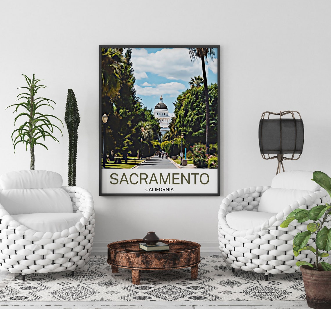 Sacramento Travel Print Sacramento Wall Art Sacramento Art Sacramento Artwork Sacramento Art Print Sacramento Gift Sacramento Poster - Image 2