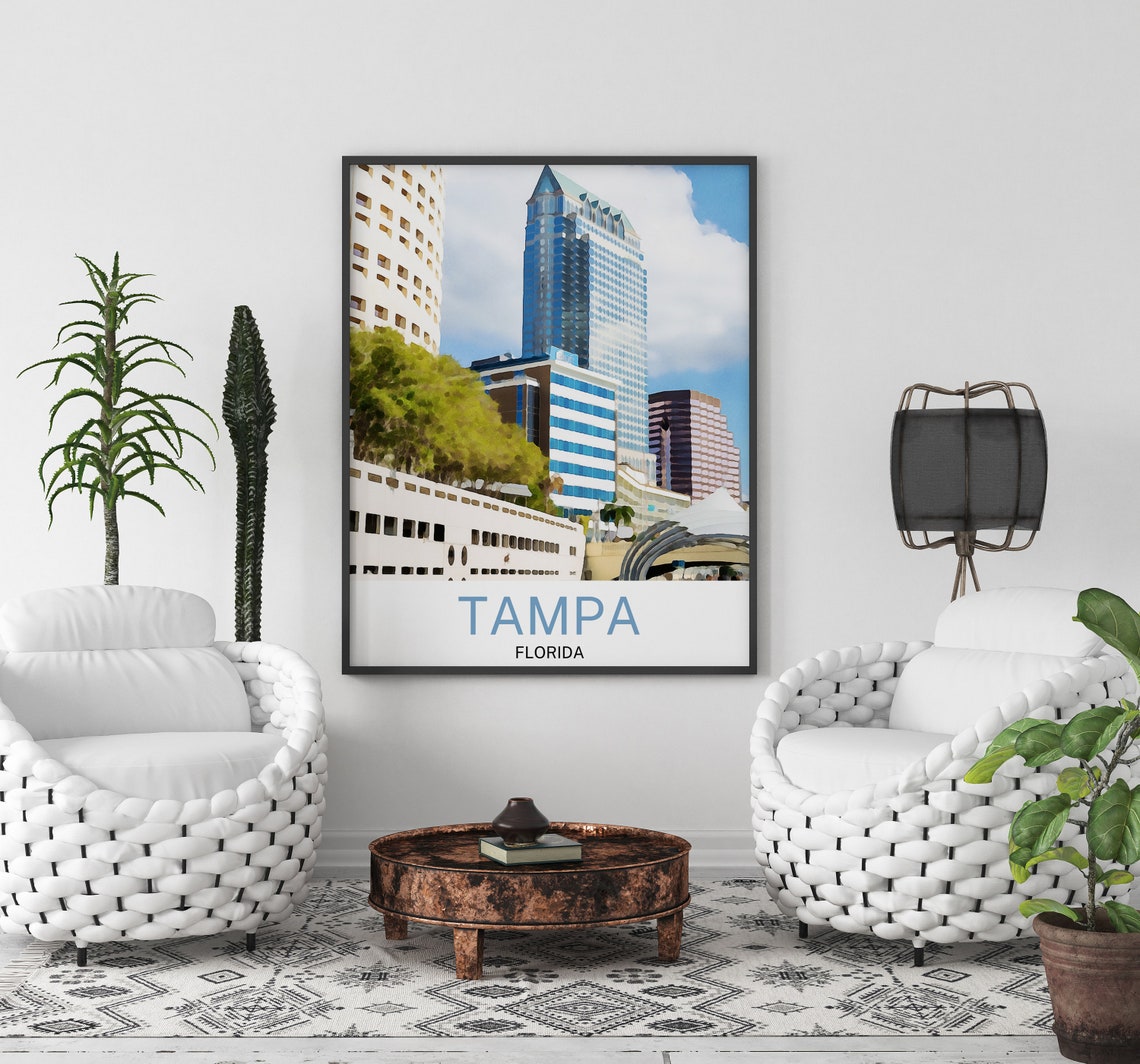 Tampa Travel Print Tampa Wall Art Tampa Art Tampa Artwork Tampa Art Print Tampa Gift Tampa Poster Florida Print Tampa Florida Travel - Image 2