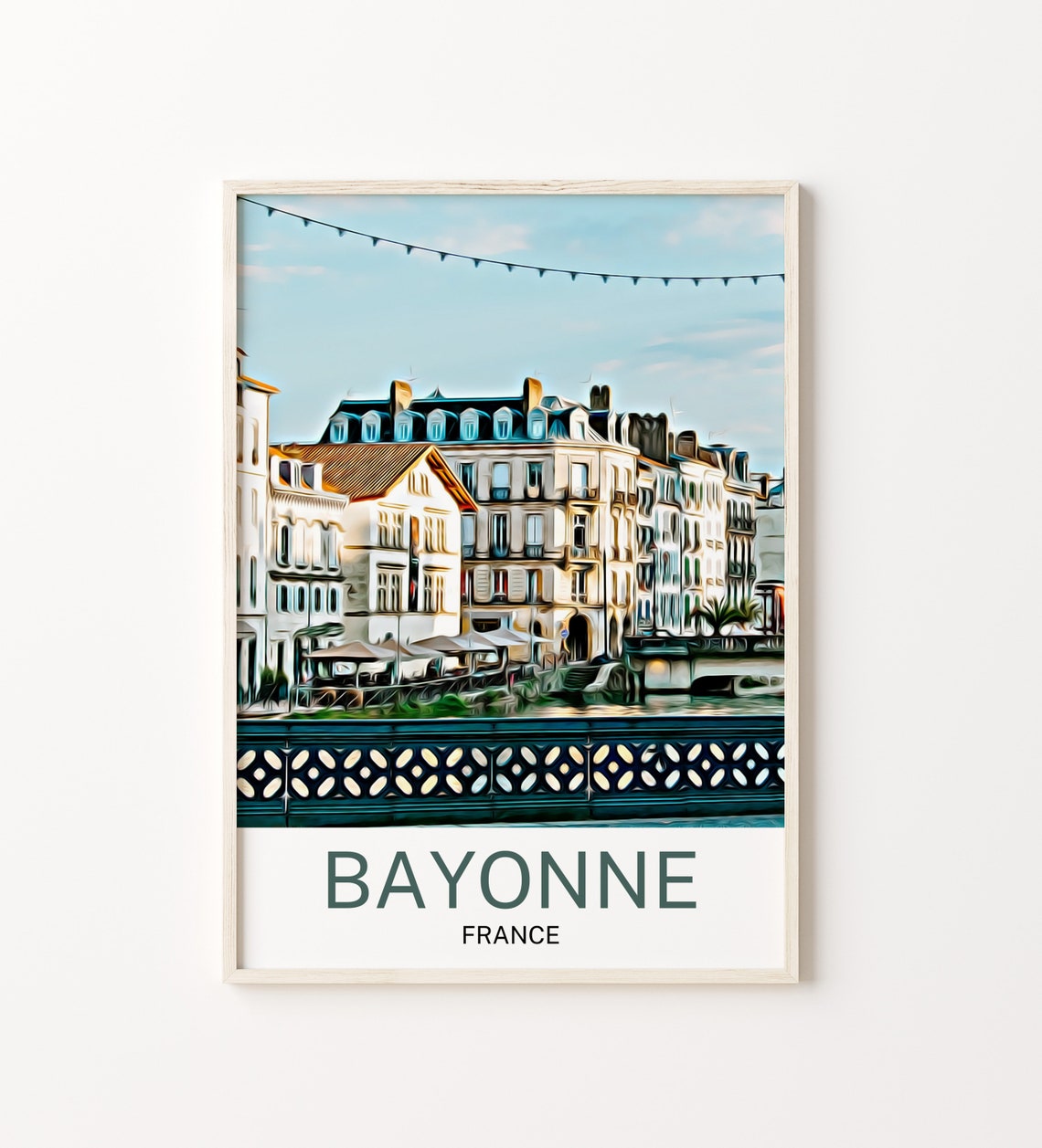 Bayonne Bayonne Print Bayonne Wall Art Bayonne Poster Bayonne Wall Decor Bayonne Souvenir Bayonne Painting Bayonne Gift Travel