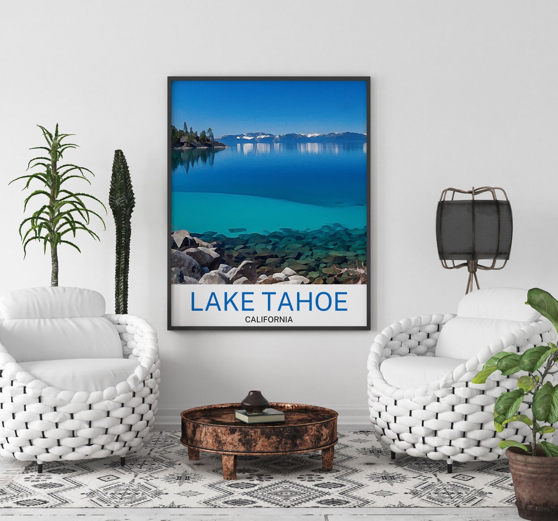 Lake Tahoe Lake Tahoe Print Lake Tahoe Wall Art Lake Tahoe Poster Lake Tahoe Wall Decor Lake Tahoe Souvenir Lake Tahoe Poster - Image 3