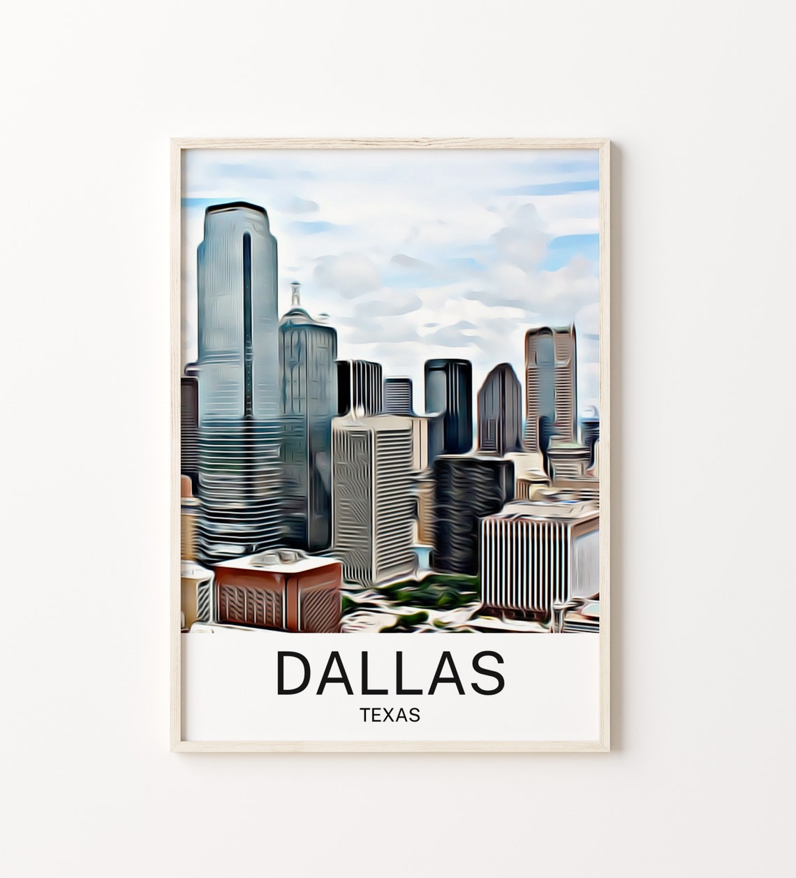 Dallas Print Dallas Art Dallas Skyline Texas Dallas Wall Art Dallas Painting Dallas Artwork Dallas Poster Texas Dallas Travel