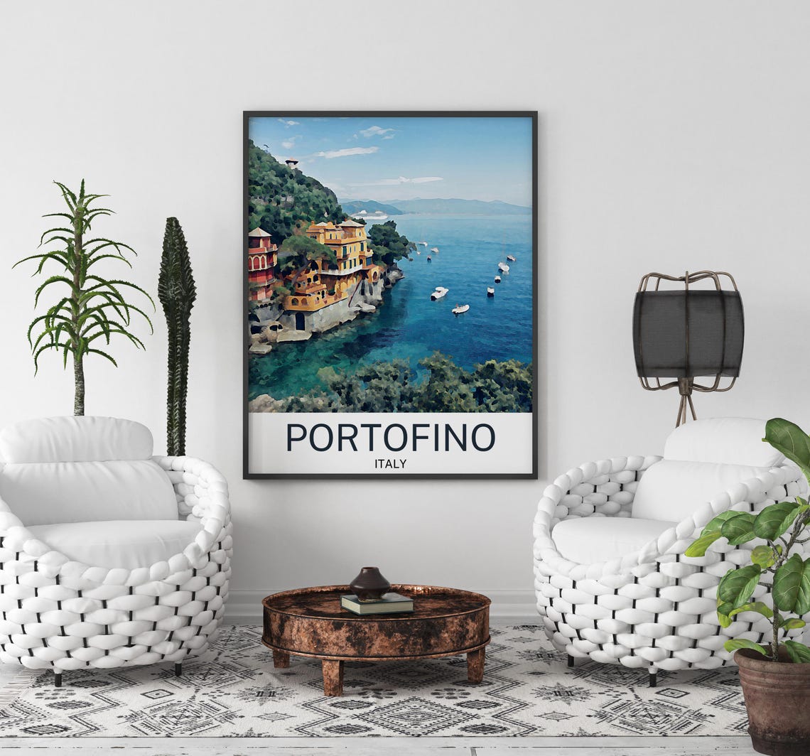 Portofino Travel Print Portofino Wall Art Portofino Poster Portofino Art Print Portofino Artwork Unique Birthday Wedding Gift - Image 2