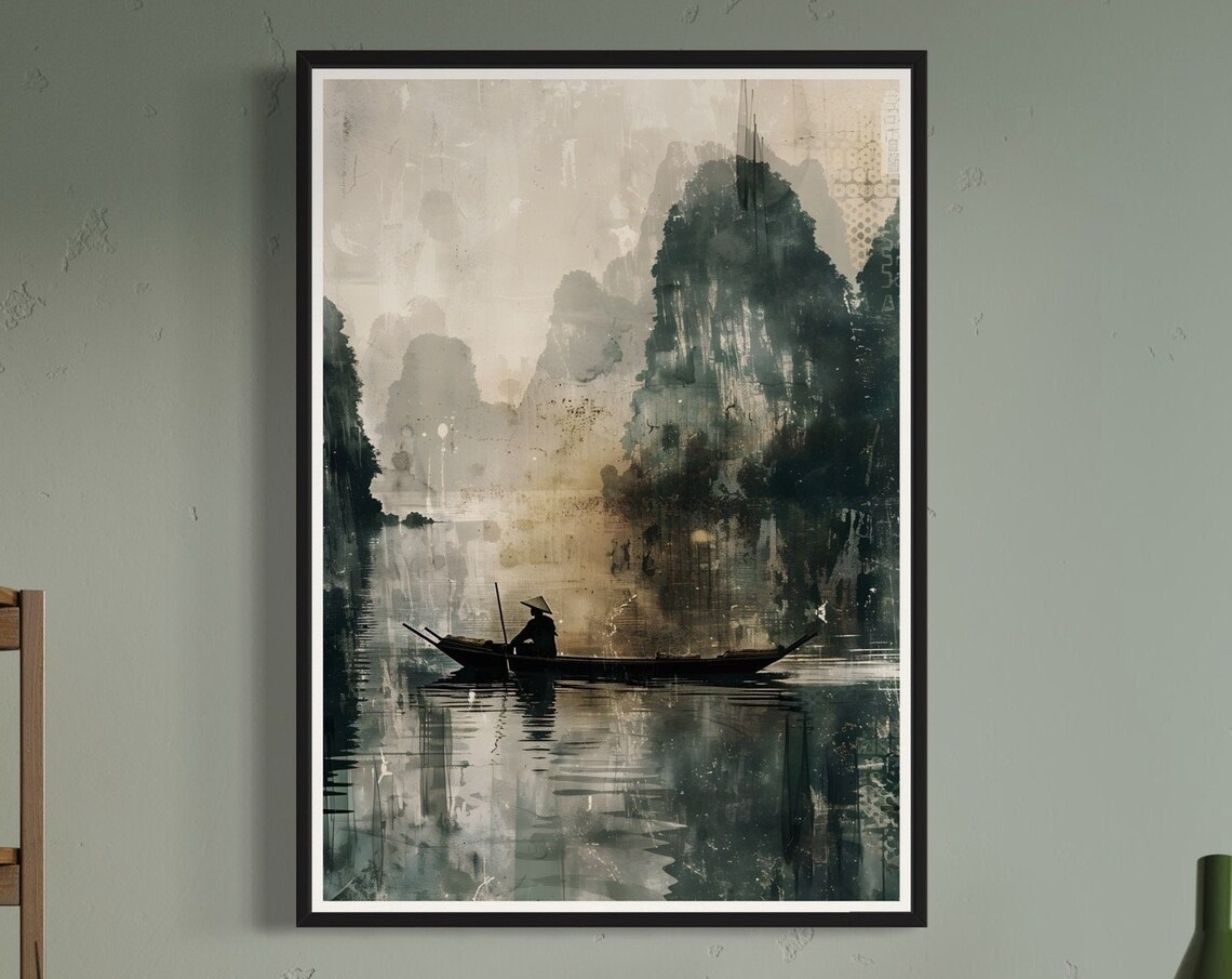 Ha Long Bay Vietnam Travel Poster, Landscape Art Print