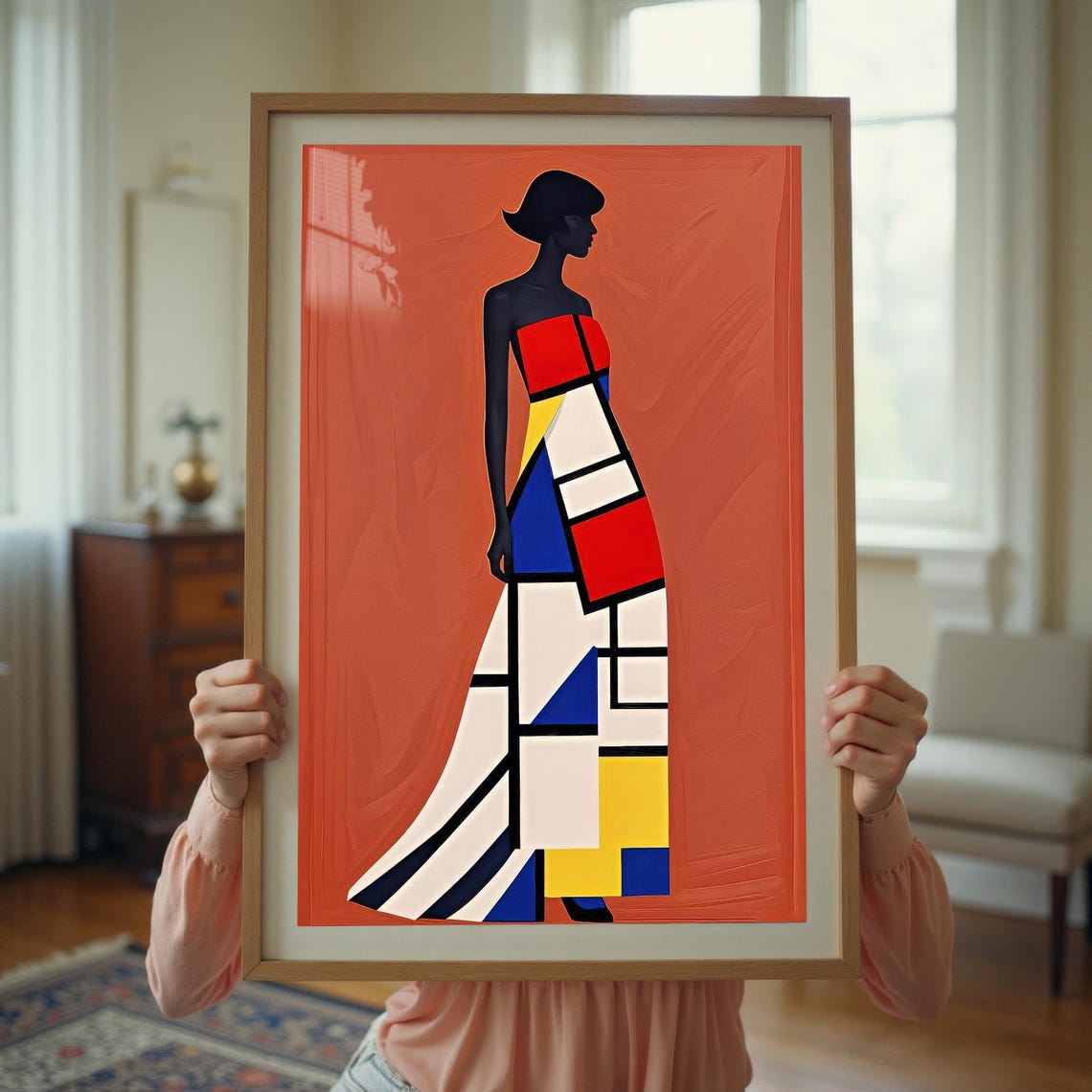 Color Block Dress Silhouette, Modern Geometric Art Print - Image 3