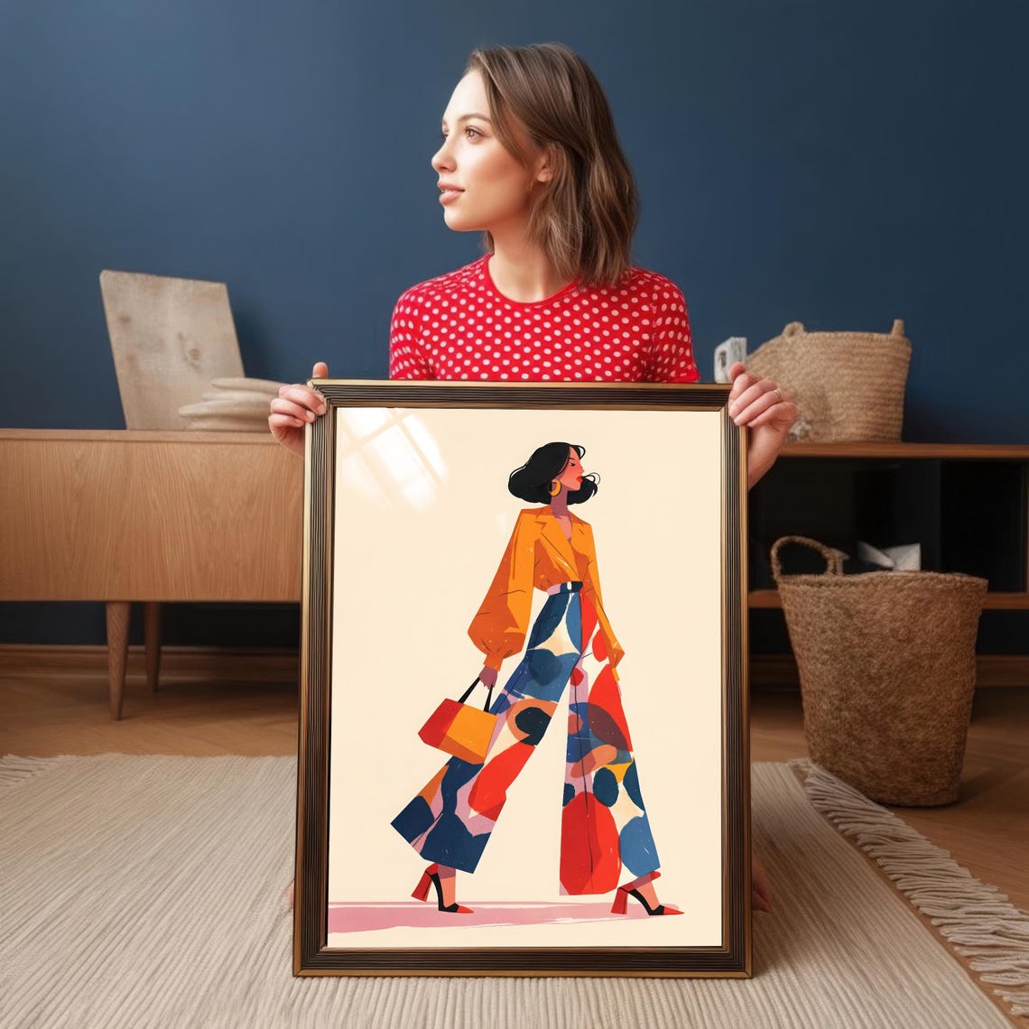Bold Fashion Woman, Colorful Geometric Statement Art - Image 2