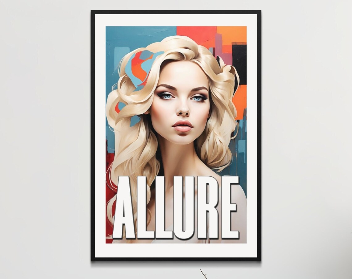 Allure Blonde Woman Portrait Pop Art Fashion Print Vibrant Decor
