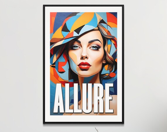 Allure Woman Portrait Colorful Geometric Abstract Face Poster