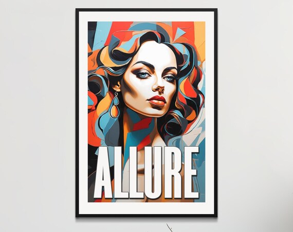 Allure Vibrant Woman Portrait Poster Colorful Hair Fashion Artwork