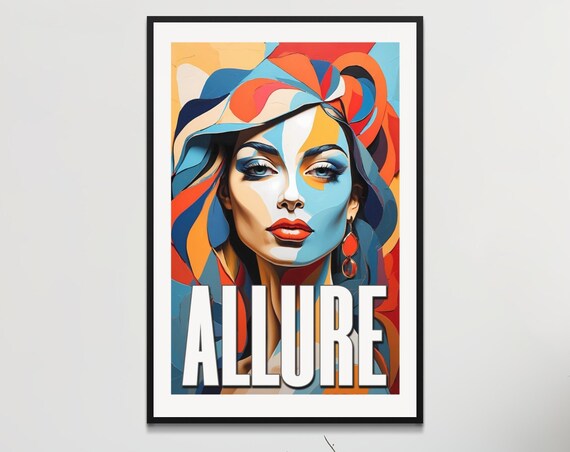 Custom Vibrant Abstract Wall Art Modern Colorful Artwork Unique Female Portrait Personalized Contemporary Decor For Living Room