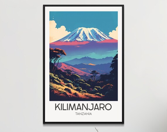 Kilimanjaro Tanzania Snowcapped Peak Sunset Landscape Poster