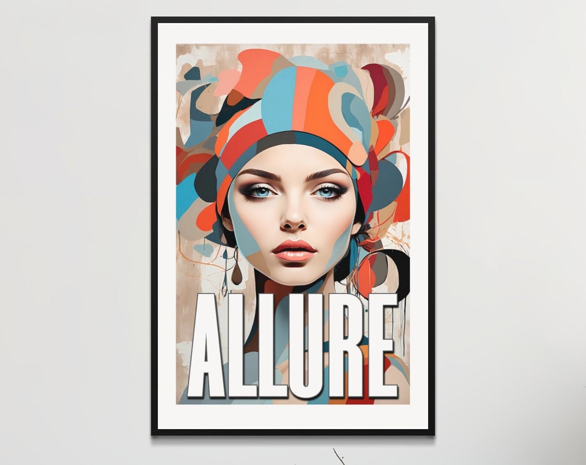 Abstract Modern Art Bold Colors Wall Decor Fashion Illustration Contemporary Portrait Vibrant Custom Personalized Title